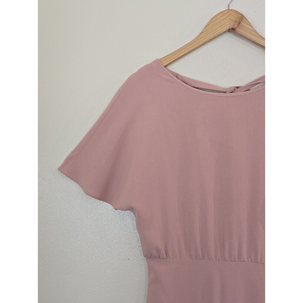Do + Be Blush Pink Fit Flare Mini Dress Womens M Ruffle Wedding Guest Party - Picture 4 of 9